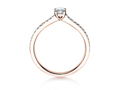 Anillo de compromiso Claire Petite en 18K oro rosa con diamantes 0,50ct G/SI