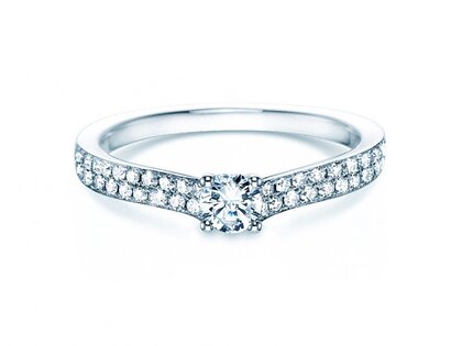 Anillo de compromiso Claire Petite en 18K oro blanco con diamantes 0,50ct G/SI