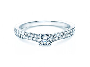 Anillo de compromiso Claire Petite en 18K oro blanco con diamantes 0,50ct G/SI
