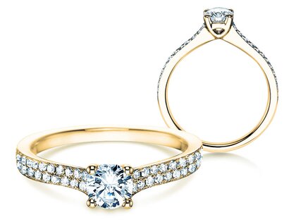 Anillo de compromiso Claire en 18K oro amarillo con diamantes 0,70ct G/SI