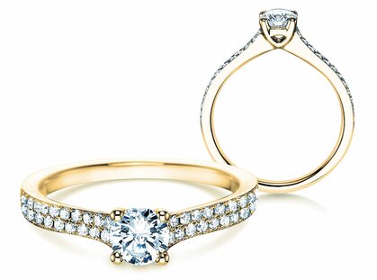 Anillo de compromiso Claire en 18K oro amarillo con diamantes 0,70ct G/SI