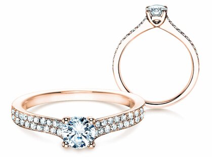 Anillo de compromiso Claire en 18K oro rosa con diamantes 0,70ct G/SI
