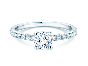 Anillo de compromiso Classic 4 Pavé diamante de laboratorio