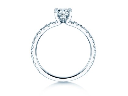 Anillo de compromiso Classic 4 Pavé diamante de laboratorio
