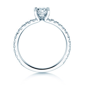 Anillo de compromiso Classic 4 Pavé diamante de laboratorio