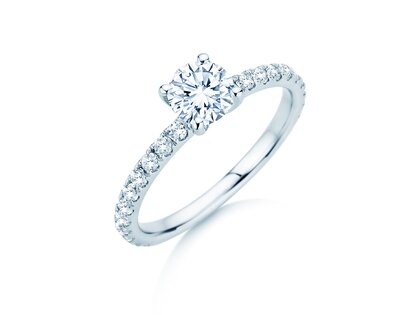 Anillo de compromiso Classic 4 Pavé diamante de laboratorio