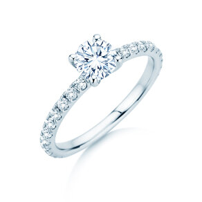 Anillo de compromiso Classic 4 Pavé diamante de laboratorio