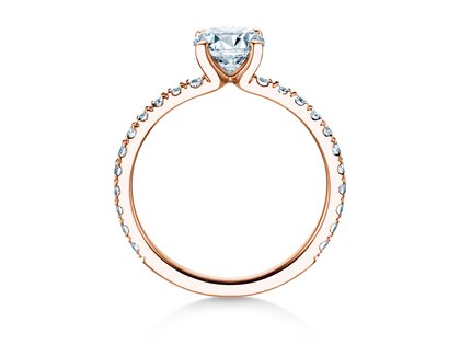 Anillo de compromiso Classic 4 Pavé en 18K oro rosa con diamantes de laboratorio 1,44ct E/VS