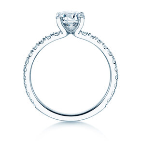 Anillo de compromiso Classic 4 Pavé en 18K oro blanco con diamantes de laboratorio 1,44ct E/VS