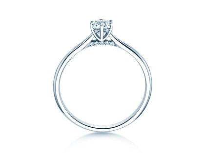 Anillo de compromiso Classic 6 Hidden Halo en 14K oro blanco con diamantes 0,30ct G/SI