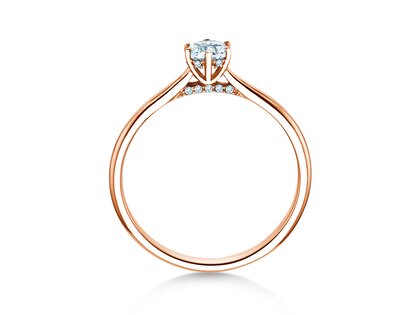 Anillo de compromiso Classic 6 Hidden Halo en 14K oro rosa con diamantes 0,30ct G/SI