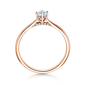 Anillo de compromiso Classic 6 Hidden Halo en 14K oro rosa con diamantes 0,30ct G/SI