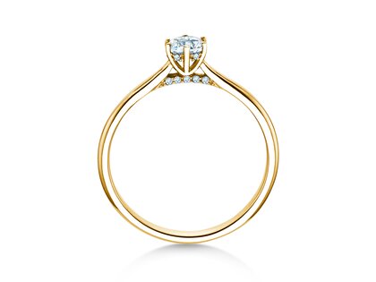 Anillo de compromiso Classic 6 Hidden Halo en 14K oro amarillo con diamantes 0,30ct G/SI