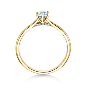 Anillo de compromiso Classic 6 Hidden Halo en 14K oro amarillo con diamantes 0,30ct G/SI
