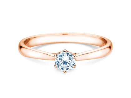 Anillo de compromiso Classic 6 Hidden Halo en 14K oro rosa con diamantes 0,30ct G/SI