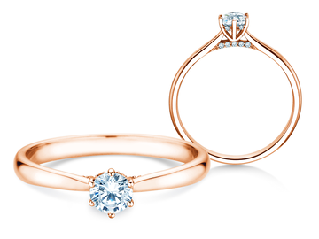 Anillo de compromiso Classic 6 Hidden Halo en 9K oro blanco con diamantes 0,30ct G/SI