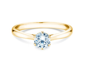 Anillo de compromiso Classic 6 Hidden Halo en 14K oro amarillo con diamantes 0,55ct G/SI