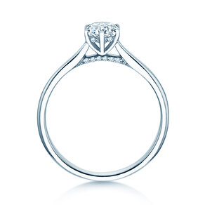 Anillo de compromiso Classic 6 Hidden Halo en 14K oro blanco con diamantes 0,55ct G/SI