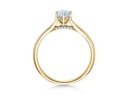 Anillo de compromiso Classic 6 Hidden Halo en 14K oro amarillo con diamantes 0,55ct G/SI