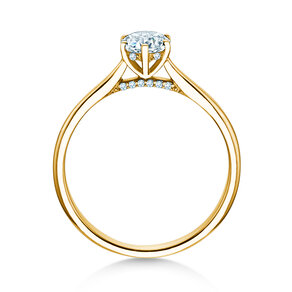 Anillo de compromiso Classic 6 Hidden Halo en 14K oro amarillo con diamantes 0,55ct G/SI