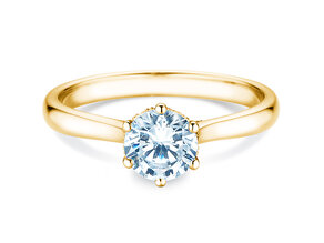 Anillo de compromiso Classic 6 Hidden Halo en oro amarillo