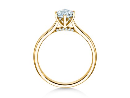 Anillo de compromiso Classic 6 Hidden Halo en oro amarillo