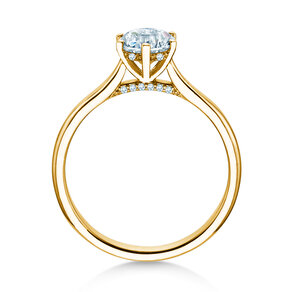 Anillo de compromiso Classic 6 Hidden Halo en oro amarillo