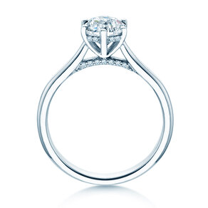Anillo de compromiso Classic 6 Hidden Halo en 14K oro blanco con diamantes 1,08ct G/SI