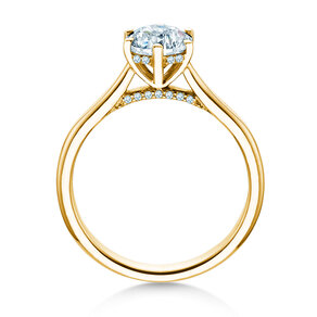 Anillo de compromiso Classic 6 Hidden Halo en 14K oro amarillo con diamantes 1,08ct G/SI