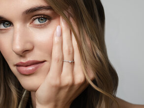 Anillo de compromiso Classic Pavé en 14K oro blanco con diamantes 0,20ct G/SI