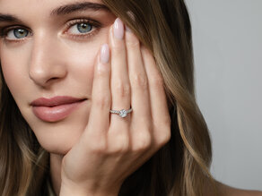 Anillo de compromiso Classic Pavé en 18K oro blanco con diamantes 0,70ct G/SI