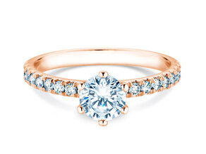 Anillo de compromiso Classic Pavé en 18K oro rosa con diamantes 1,11ct G/SI