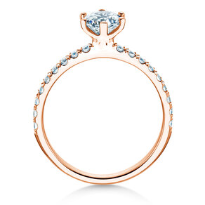 Anillo de compromiso Classic Pavé en 18K oro rosa con diamantes 1,11ct G/SI