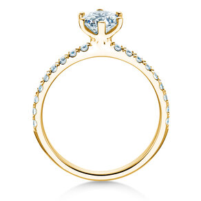 Anillo de compromiso Classic Pavé en 14K oro amarillo con diamantes 1,11ct G/SI
