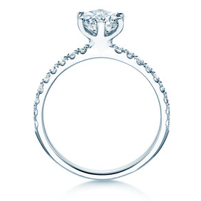 Anillo de compromiso Classic Pavé en 14K oro blanco con diamantes 1,36ct G/SI