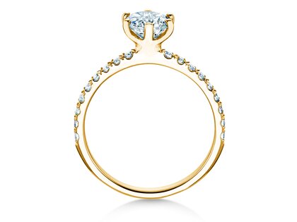 Anillo de compromiso Classic Pavé en 18K oro amarillo con diamantes 1,36ct G/SI