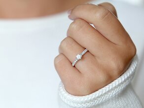 Anillo de compromiso Classic Pavé en 18K oro amarillo con diamantes 0,60ct G/SI
