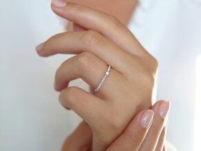 Anillo de compromiso Classic Pavé en 14K oro blanco con diamantes 0,20ct G/SI
