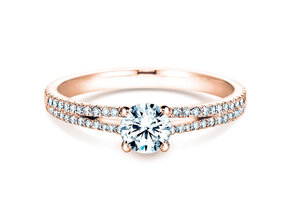 Anillo de compromiso Dynasty Petite en 18K oro rosa con diamantes 0,85ct G/SI