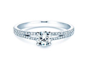 Anillo de compromiso Dynasty Petite en 18K oro blanco con diamantes 0,85ct G/SI