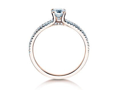 Anillo de compromiso Dynasty Petite en 18K oro rosa con diamantes 0,85ct G/SI