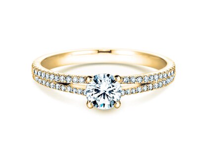 Anillo de compromiso Dynasty Petite en 18K oro amarillo con diamantes 0,85ct G/SI