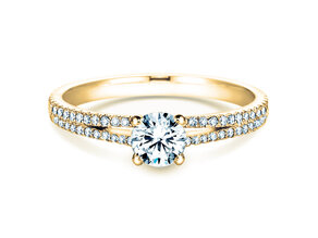 Anillo de compromiso Dynasty Petite en 18K oro amarillo con diamantes 0,85ct G/SI