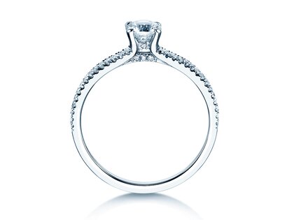 Anillo de compromiso Dynasty Petite en 18K oro blanco con diamantes 0,85ct G/SI