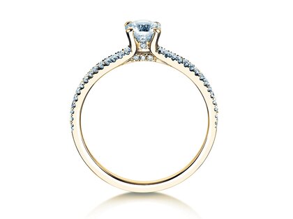 Anillo de compromiso Dynasty Petite en 18K oro amarillo con diamantes 0,85ct G/SI