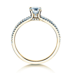 Anillo de compromiso Dynasty Petite en 18K oro amarillo con diamantes 0,85ct G/SI