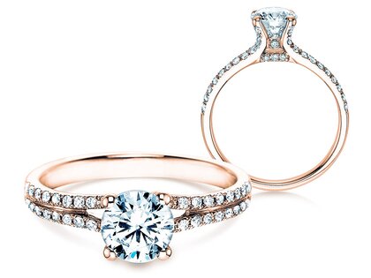 Anillo de compromiso Dynasty en 18K oro rosa con diamantes 1,27ct G/SI