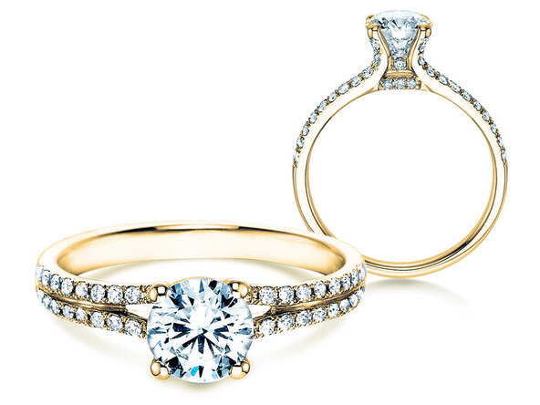 Anillo de compromiso Dynasty en 18K oro amarillo con diamantes 1,27ct G/SI