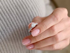 Anillo de compromiso Dynasty en 18K oro blanco con diamantes 1,27ct G/SI