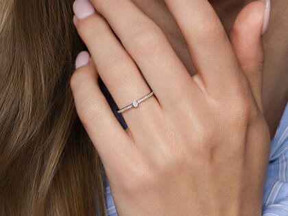 Anillo de compromiso Eternal Pavé en 14K oro blanco con diamantes 0,21ct G/SI